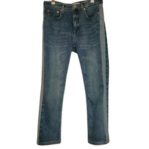 Vineyard Vines Womens High Rise Straight Leg Jeans Size 29 Contrast Side Panels